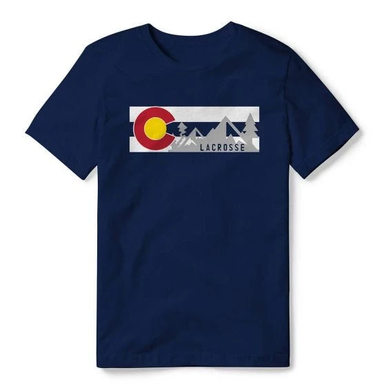 Lacrosse Unlimited Colorado Lacrosse Flag Regional Tee 3 Lacrosse Unlimited Colorado Lacrosse Flag Regional Tee