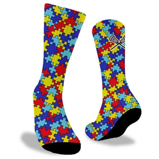 Lacrosse Unlimited Autism Awareness Lacrosse Socks 3 Lacrosse Unlimited Autism Awareness Lacrosse Socks