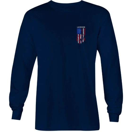 Lacrosse Unlimited USA Shield Long Sleeve Lacrosse Tee 4 Lacrosse Unlimited USA Shield Long Sleeve Lacrosse Tee - Image 2
