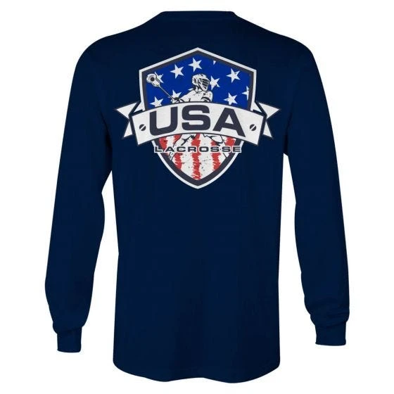 Lacrosse Unlimited USA Shield Long Sleeve Lacrosse Tee 3 Lacrosse Unlimited USA Shield Long Sleeve Lacrosse Tee