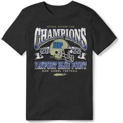 Lacrosse Unlimited Bayport Blue Point Suffolk Football D4 Champs Tee