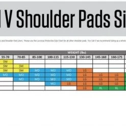 STX Cell V Shoulder Pad Liner 12 STX Cell V Shoulder Pad Liner -Lacrosse Unlimited Shop cell v size chart 1 1