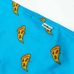 Lacrosse Unlimited Swim Dodge Pizzeria Lacrosse Shorts -Lacrosse Unlimited Shop pizza shorts closeup for web