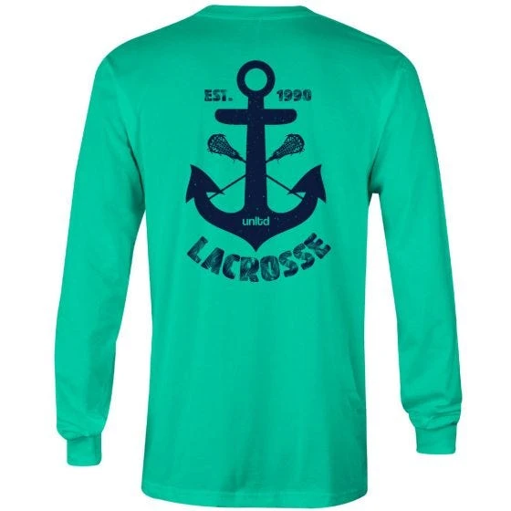 Lacrosse Unlimited Green Anchor Long Sleeve Tee - Youth 4 Lacrosse Unlimited Green Anchor Long Sleeve Tee - Youth - Image 2
